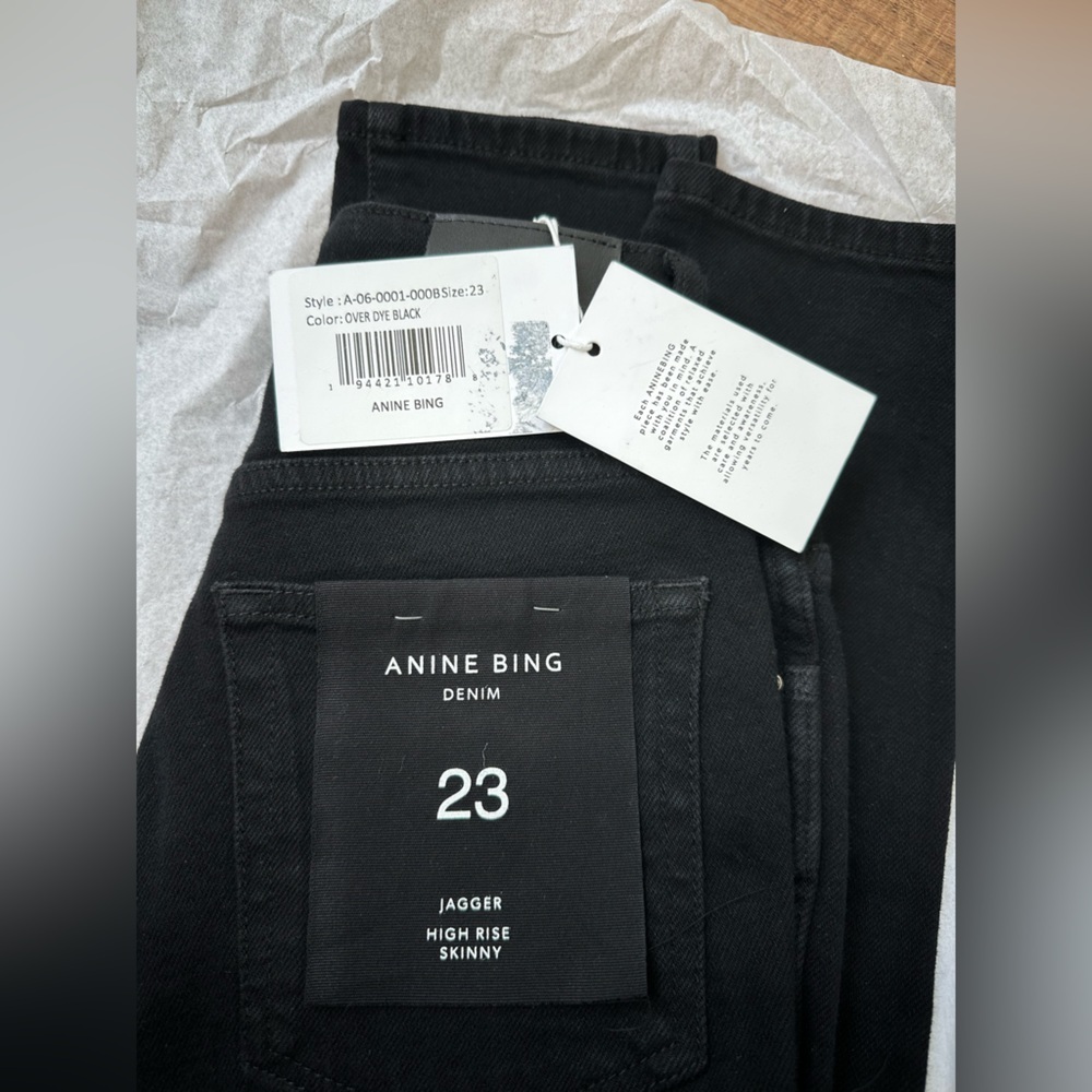 Anine Bing - Jagger High Rise Skinny Over Dye Black - Picture 5 of 5